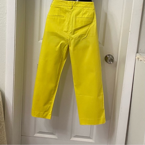 Talbots Pants Womens 4 Perfect Skimmer Yellow Flat Front Vibrant CottageCore - Picture 3 of 6